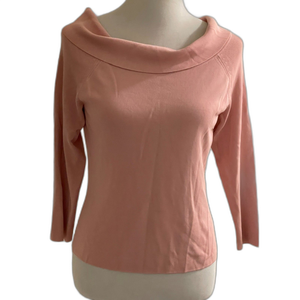 Vintage Methode Pink Stretch Top Off Shoulder Size M Blouse